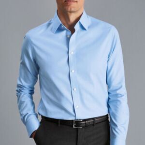 Charles Tyrwhitt Non-Iron Twill Shirt - Sky Blue‎ 16.5/33 NWT